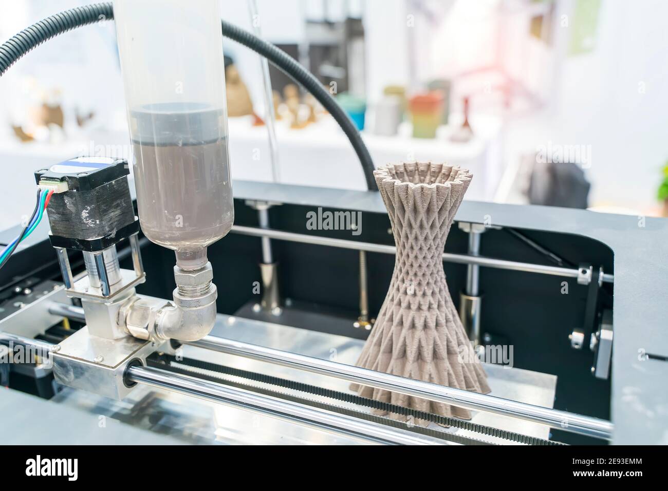 object printed 3d printer close-up. Progressive modern additive technology 4.0 industrial revolution Stock Photo