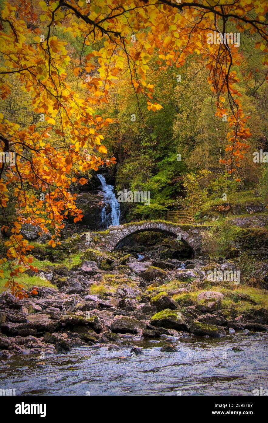 Glen Lyon at Autumn, Scotland, UK Stock Photo