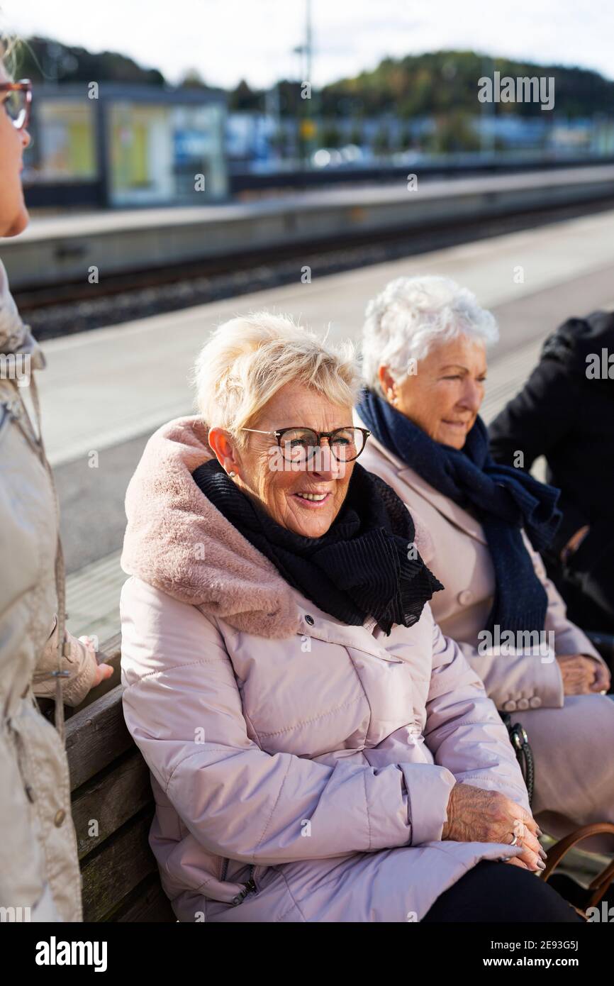 Senior man waiting train hi-res stock photography and images - Alamy