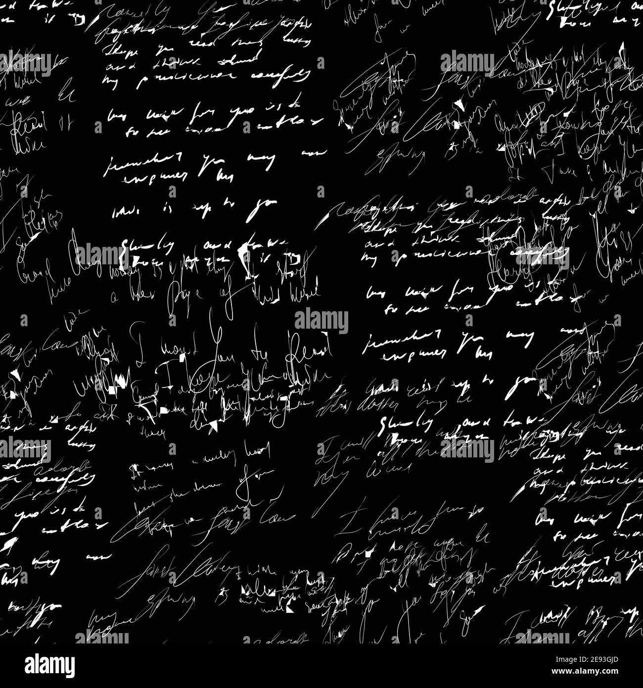Seamless vector pattern. White text on a black background Stock Vector ...