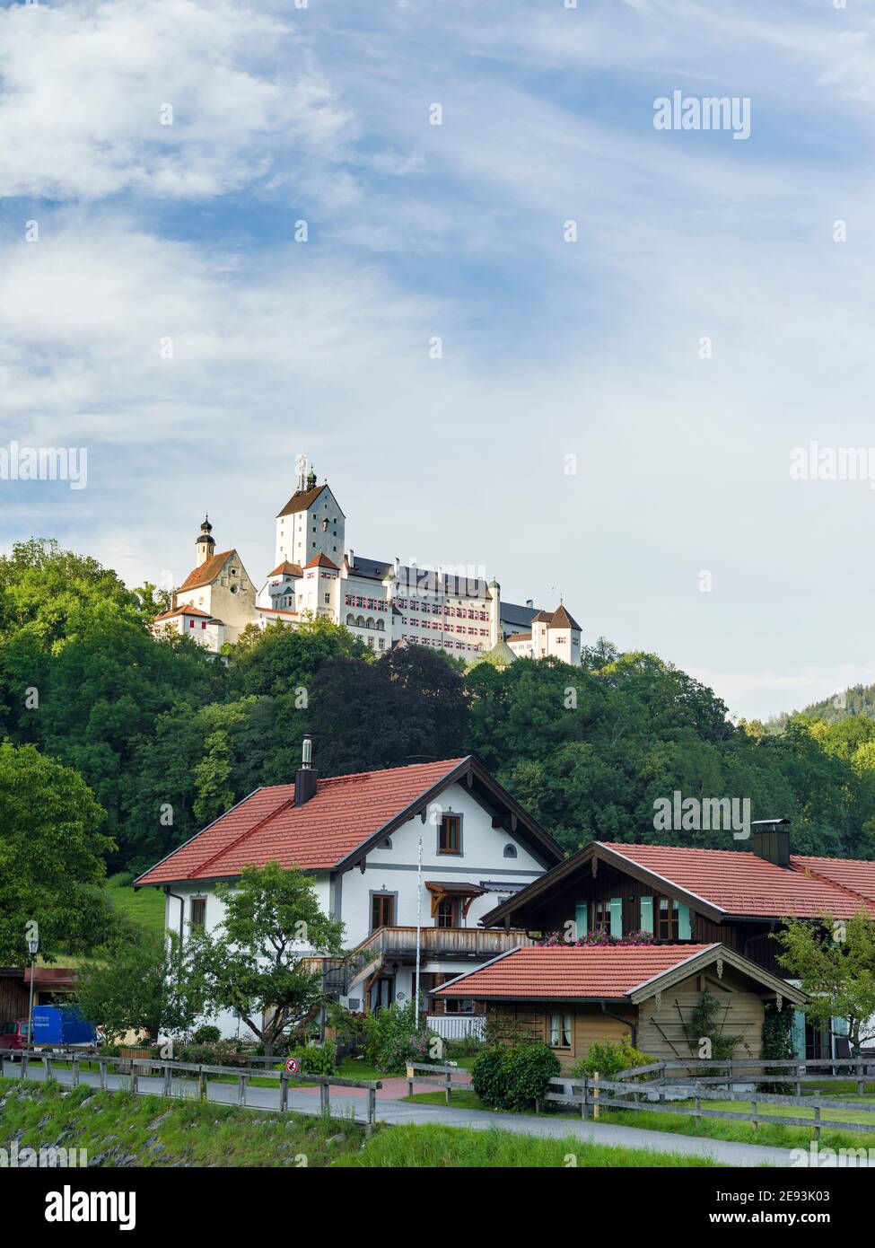 Palace Hohenaschau.  Aschau in the Chiemgau in the bavarian alps. Europe, Germany, Bavaria Stock Photo
