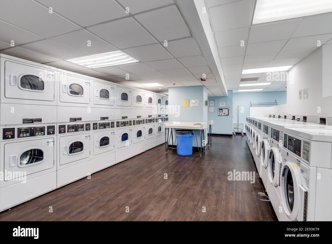 A downtown high rise laundry room with Speed Queen front load washers
