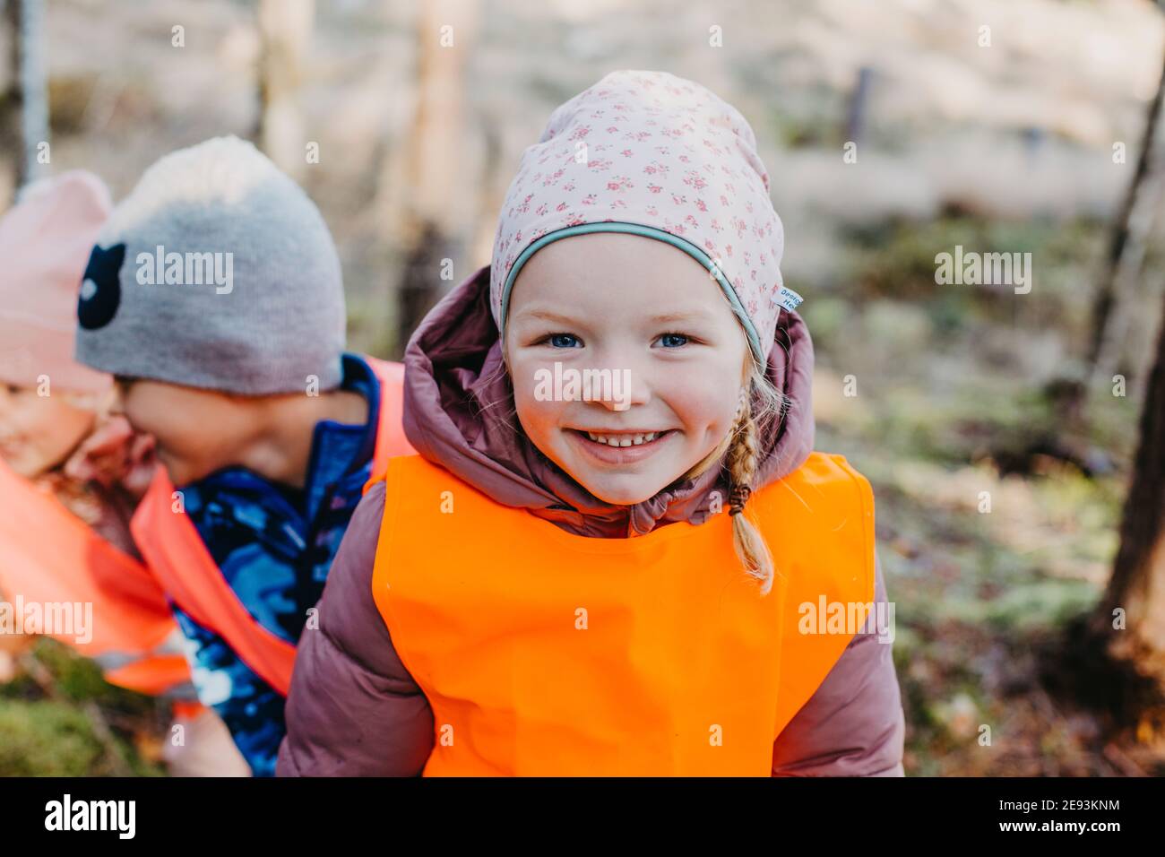 Smiling girl looking at camera Stock Photo