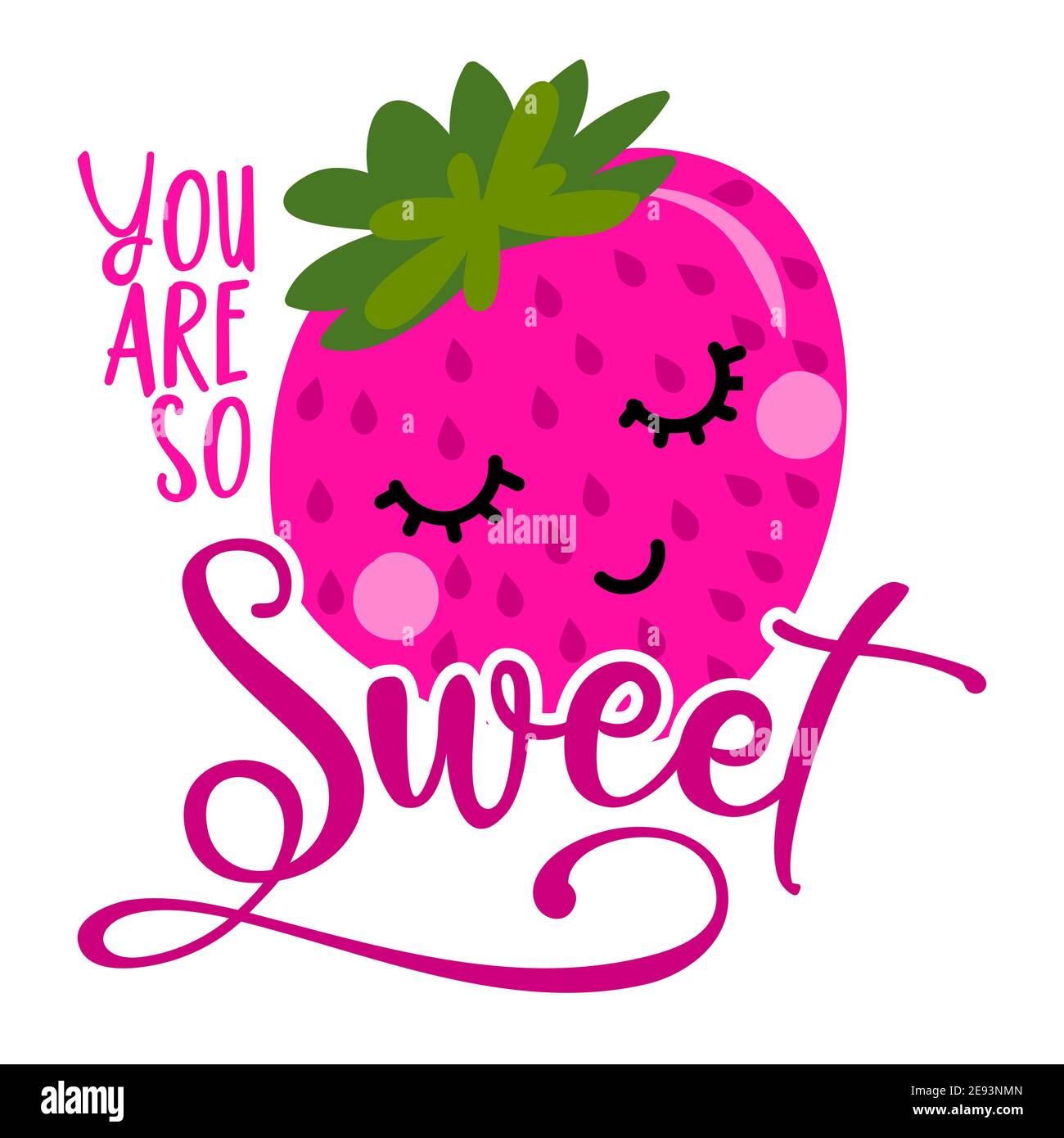 you are so Sweet - Cute strawberry fruit in love. Funny cartoon doodle  draw. Hand drawn lettering for Valentine's Day greetings cards,  invitations. Lo Stock Vector Image & Art - Alamy