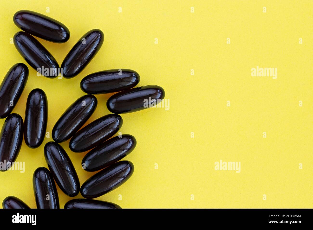 close-up of EPA (DHA) softgels. dietary concept. dietary supplement topview. Stock Photo