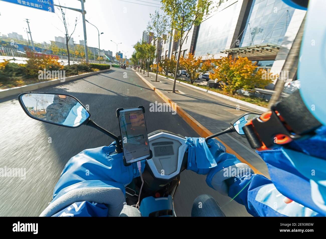 Using a mobile phone navigation dispatcher Stock Photo Alamy