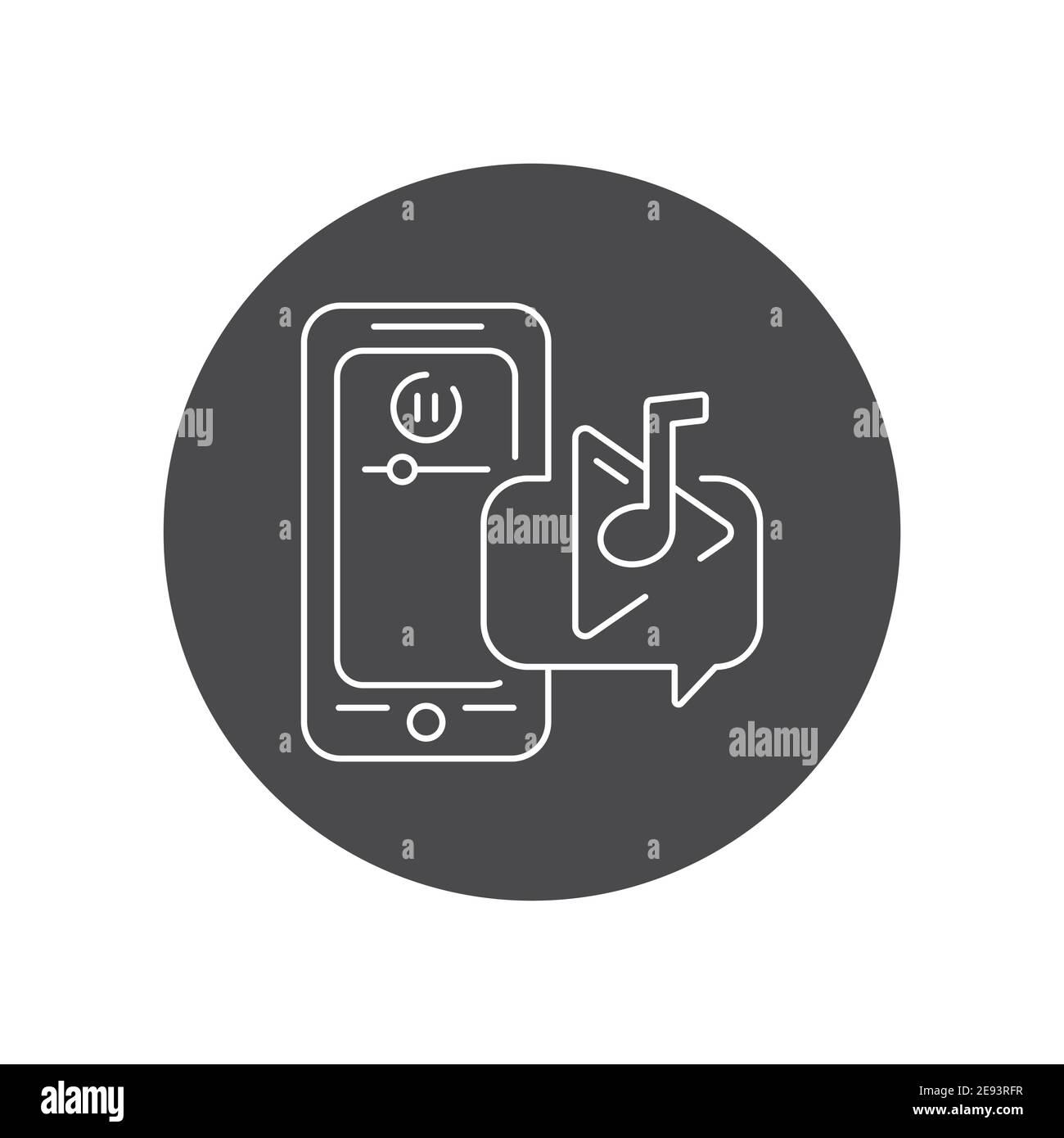 Music player mobile application in smartphone black glyph icon ...