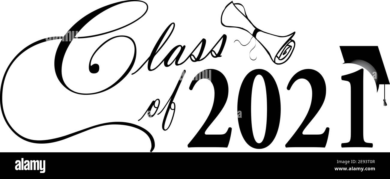 Class of 2021 Black and White Graduation Art Stock Photo - Alamy