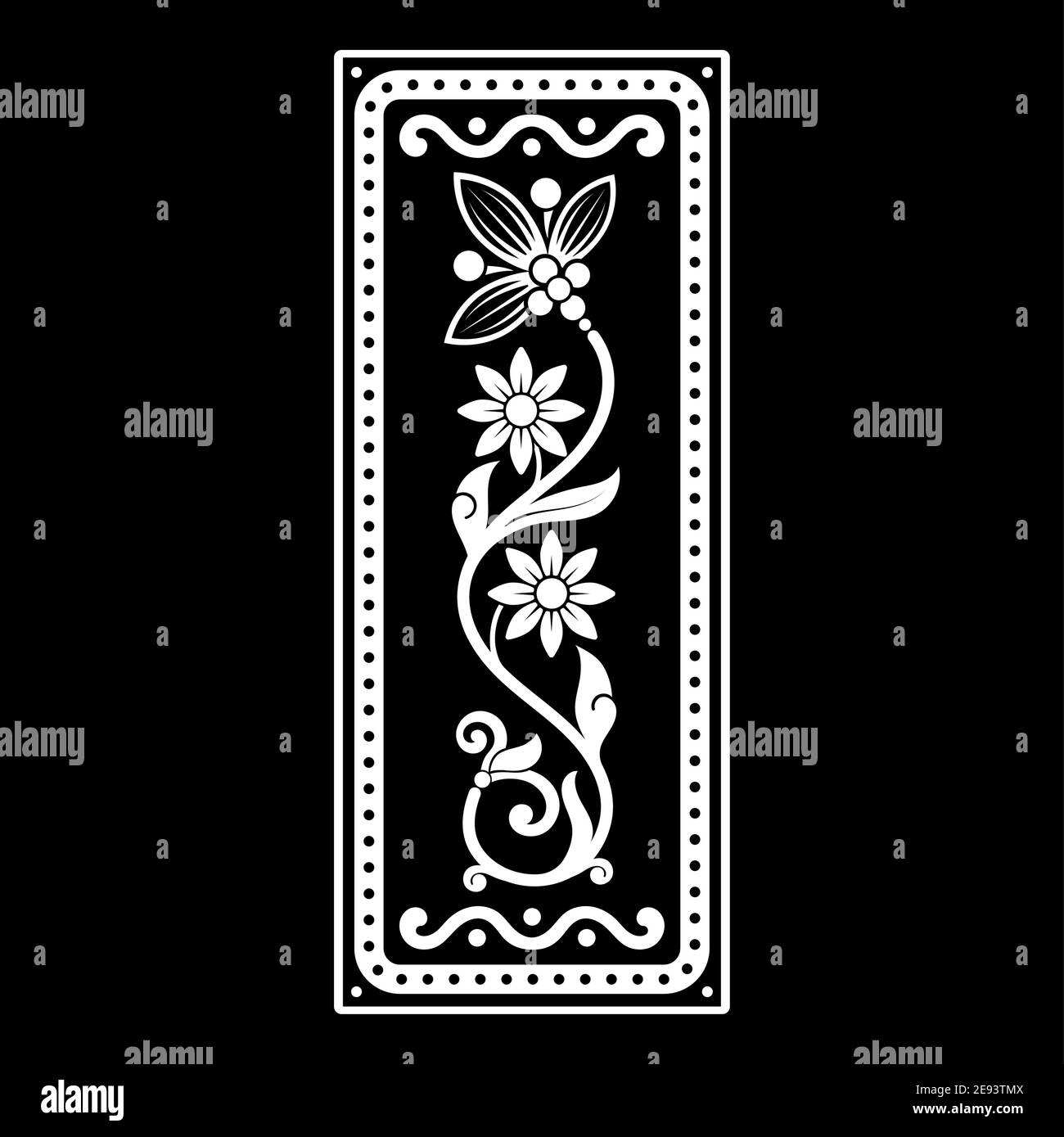 Nordic flowers in Old Norse style Stock Vector