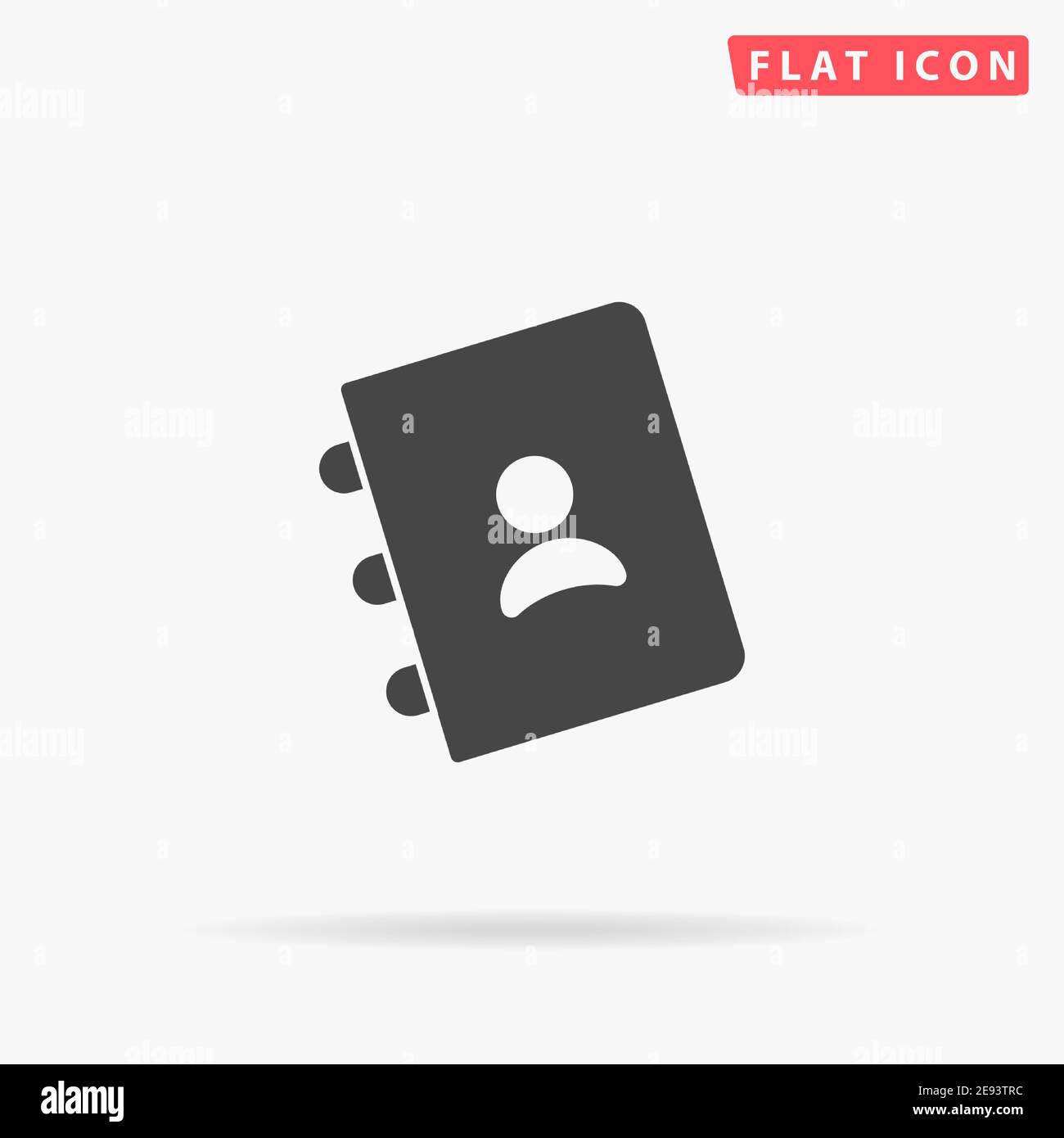Contact Book flat vector icon. Hand drawn style design illustrations. Stock Vector