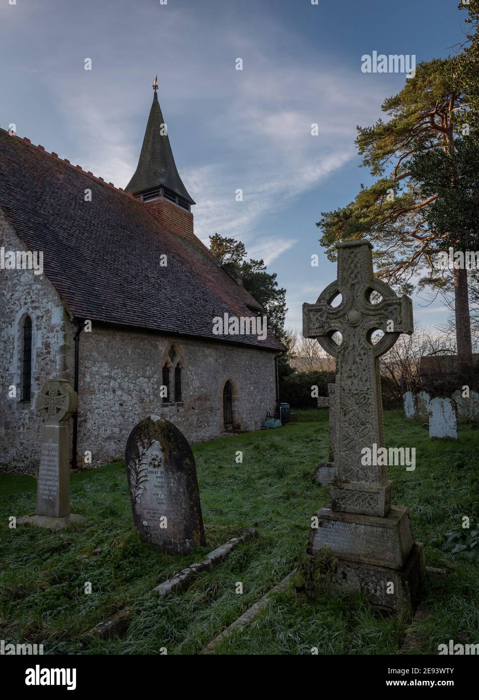 The Church of Holy Cross, Bignor, West Sussex,UK Stock Photo