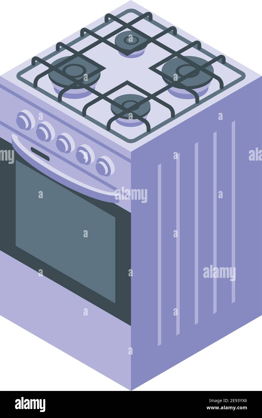 Cook burning gas stove icon. Isometric of cook burning gas stove vector