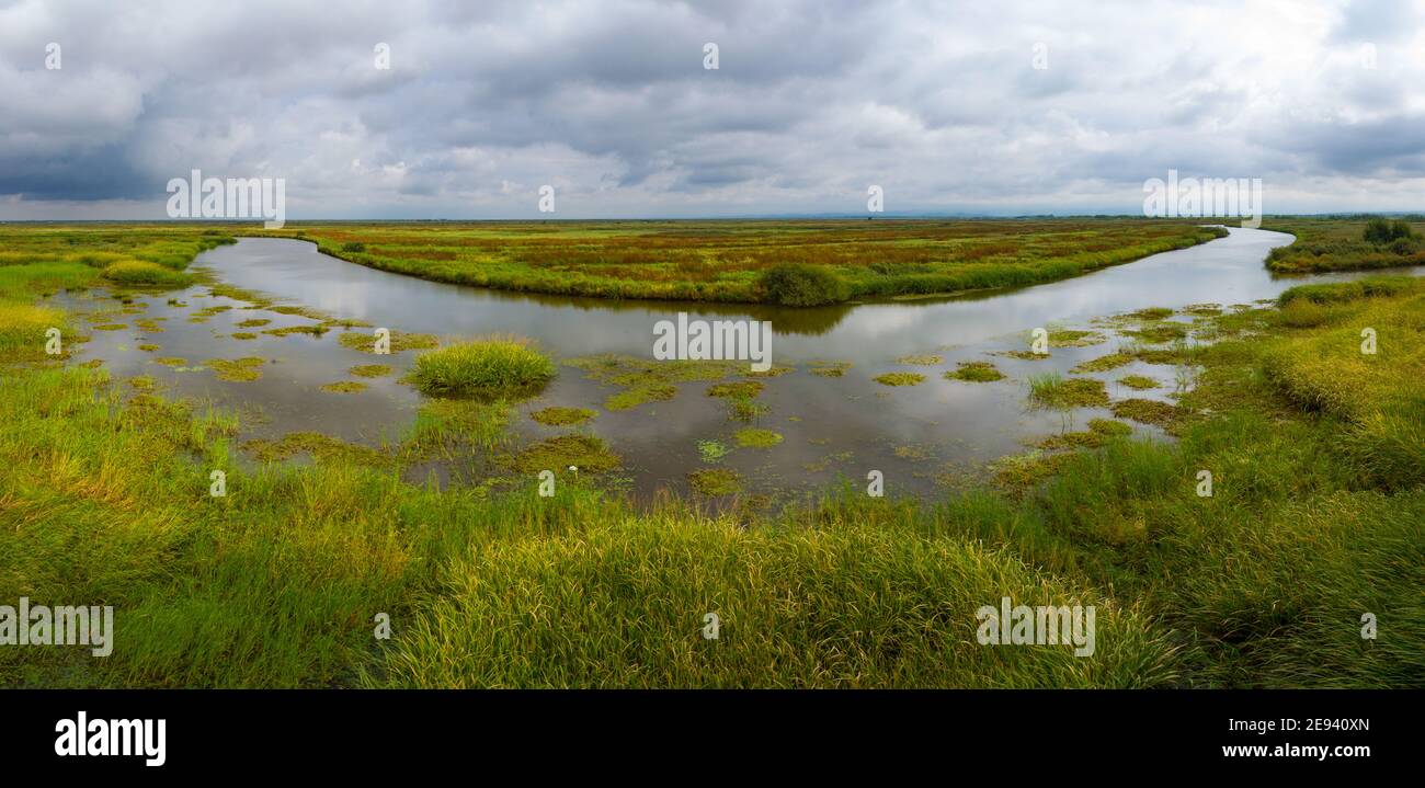 Thousand island lake in heilongjiang province of flexure river wetland park Stock Photo