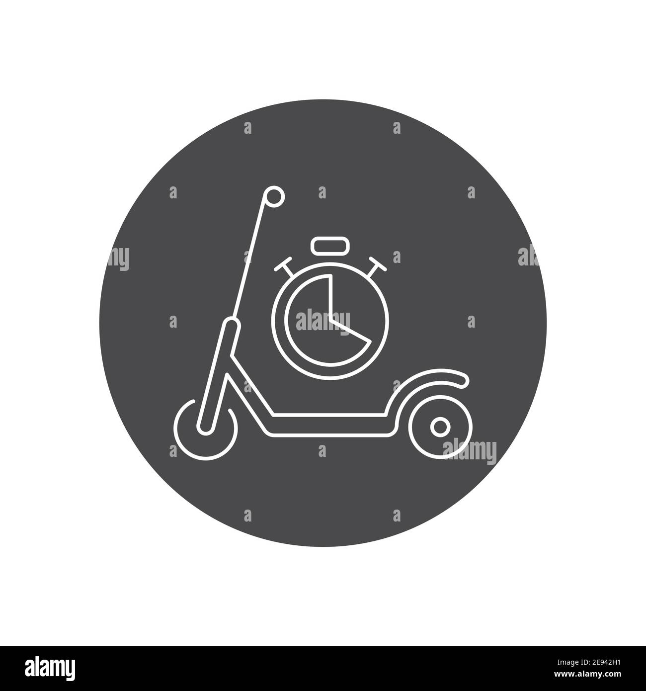 Scooter rental time black glyph icon. City transport. Pictogram for web