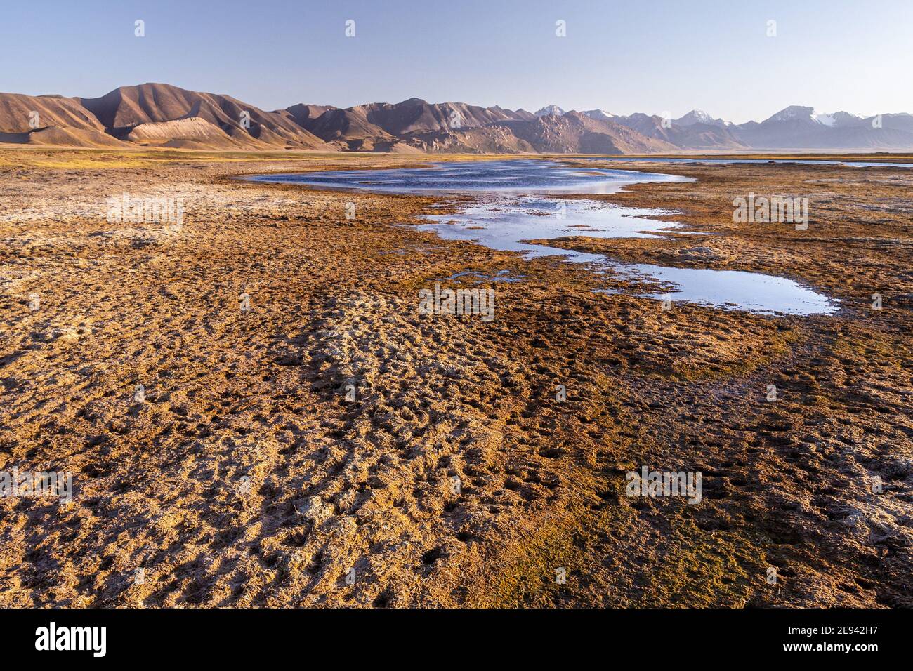 Lake Chatyr-Kul near Torugart Pass; Kyrgyzstan Stock Photo