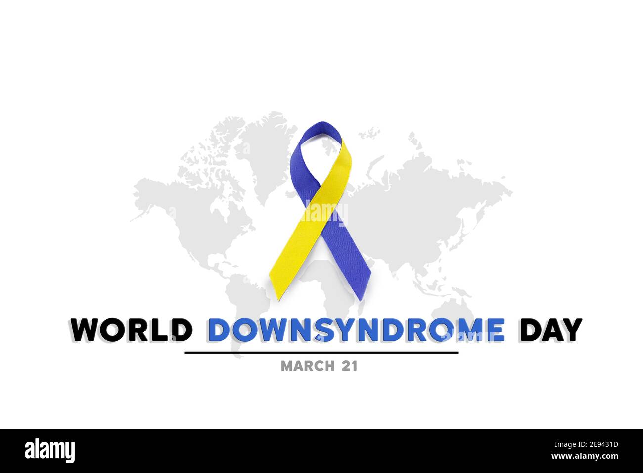 The Blue and yellow ribbon for World Down Syndrome Day Stock Photo - Alamy