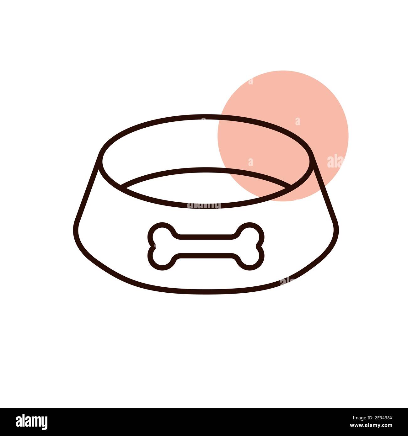 Empty Dog Bowl Outline Icon Stock Vector Illustration Of Outline, Dish