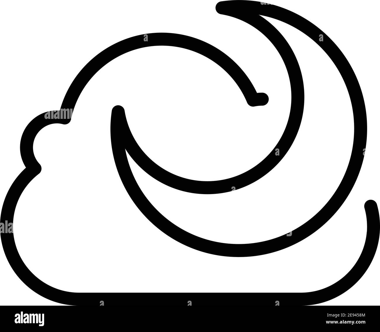 Moonlight cloud icon. Outline moonlight cloud vector icon for web ...