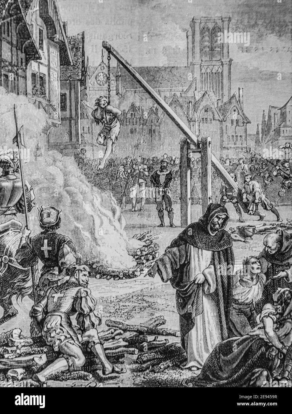 execution des protestants a paris 1434-1493, histoire populaire de frrance par henri martin,editeur furne 1860 Stock Photo