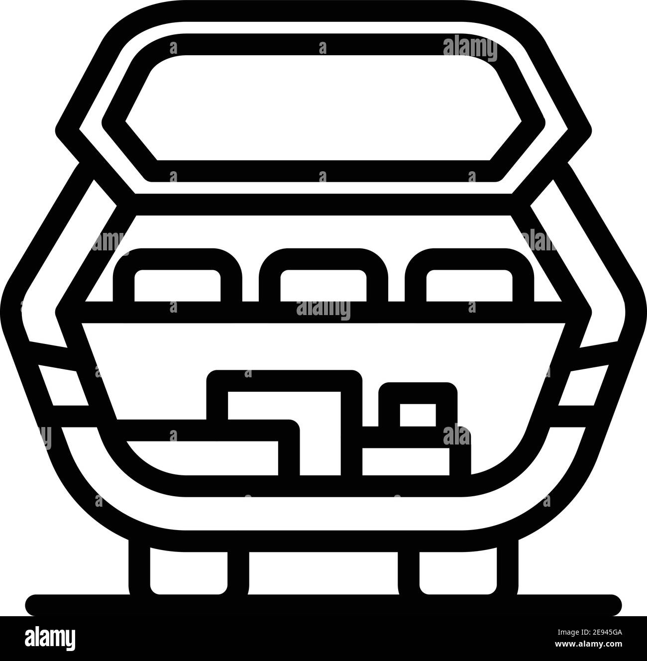 Full car trunk icon. Outline full car trunk vector icon for web design