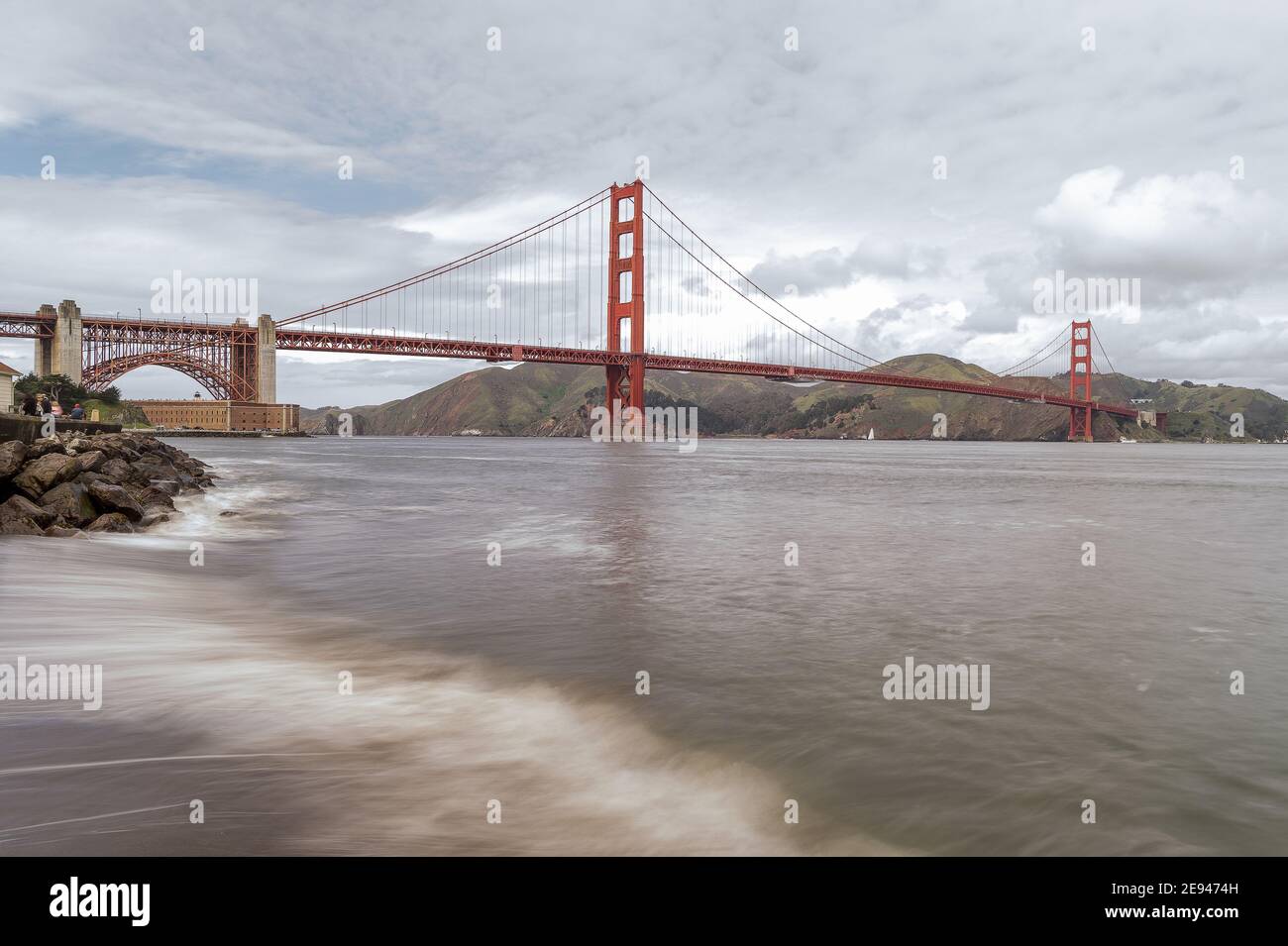 Long exposure photo of Golden Gate Stock Photo