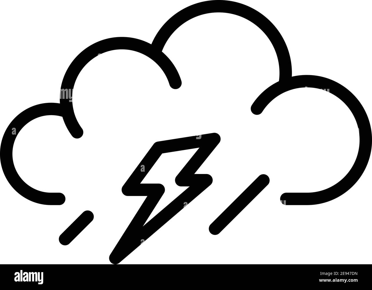 Lightning weather icon. Outline lightning weather vector icon for web ...