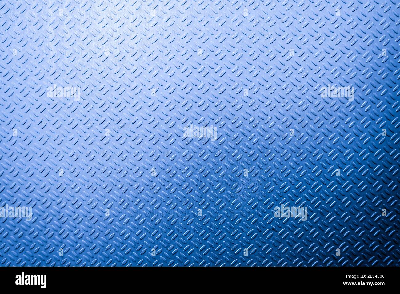 Background of Metal Diamond Plate in blue Color Stock Photo