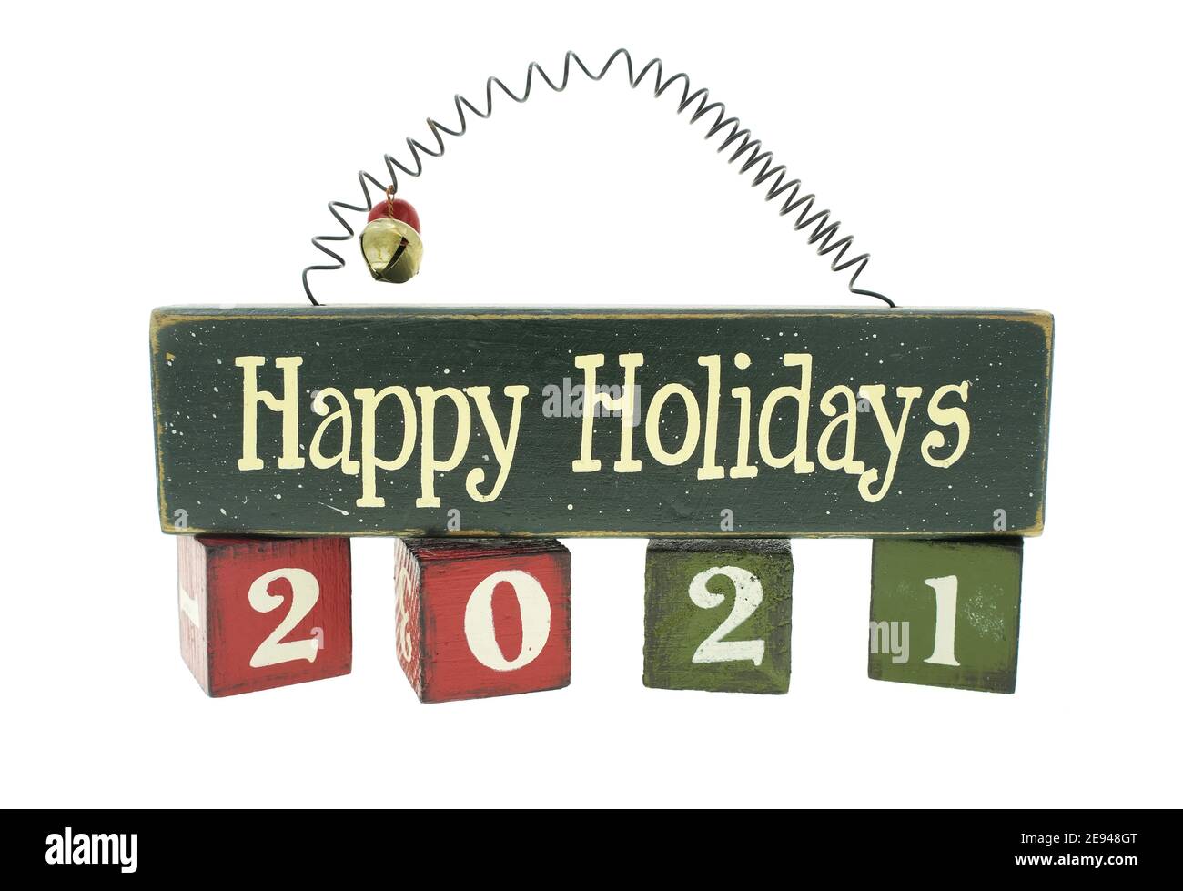 happy holidays text with the number 2021,symbol of the new year 2021 Stock Photo