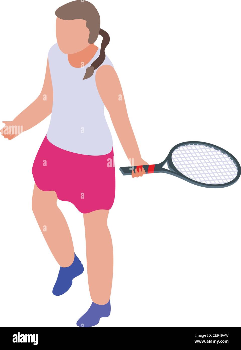Game tennis player icon. Isometric of game tennis player vector icon for web design isolated on white background Stock Vector