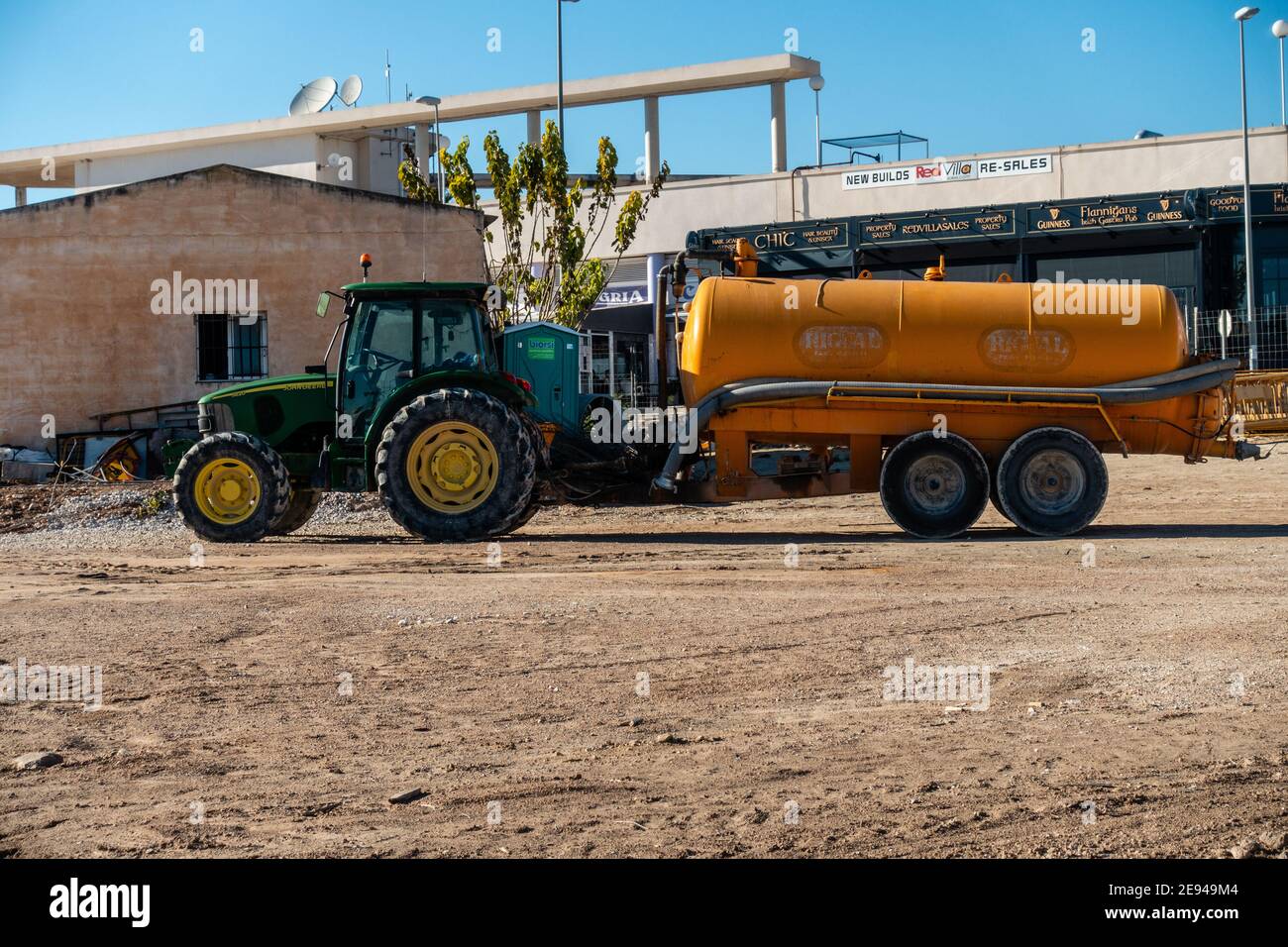 tractor water tanker Stock Photo Alamy