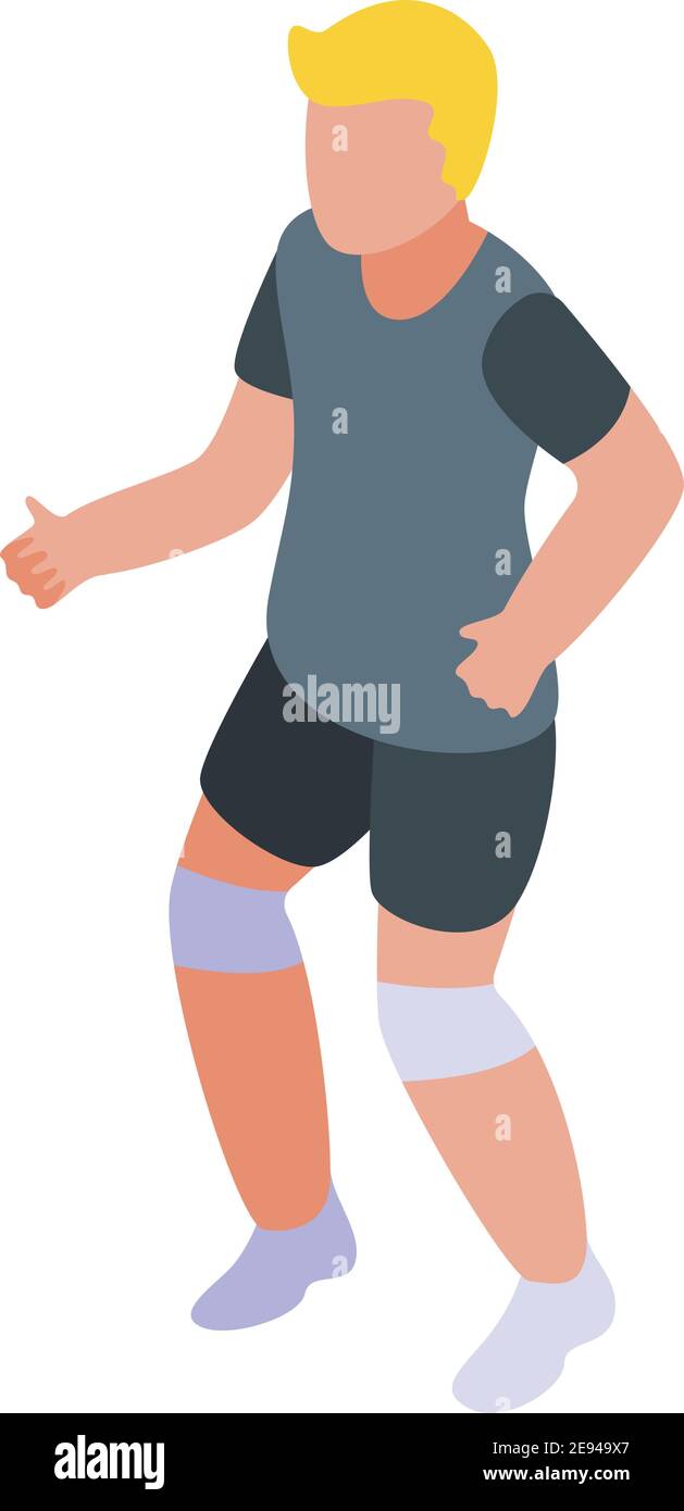 Volleyball boy icon. Isometric of volleyball boy vector icon for web design isolated on white background Stock Vector