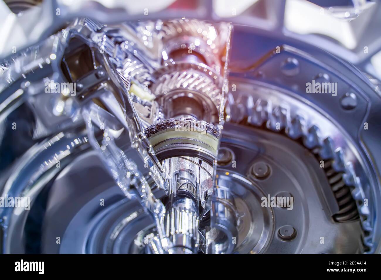 Metallic background of car automotive transmission gearbox Stock Photo