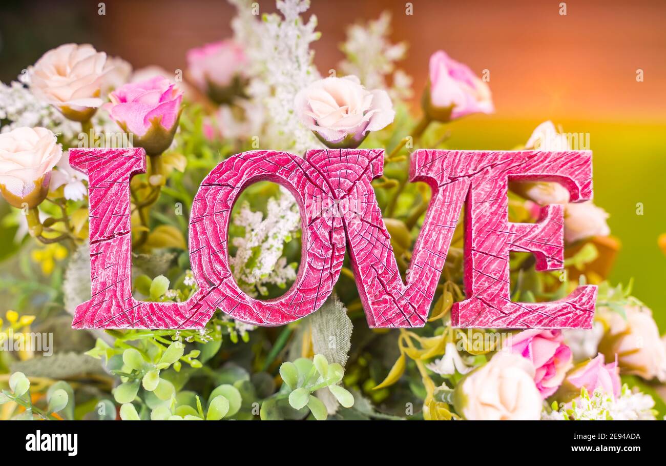 love-letter-made-from-wood-on-the-flower-garden-stock-photo-alamy