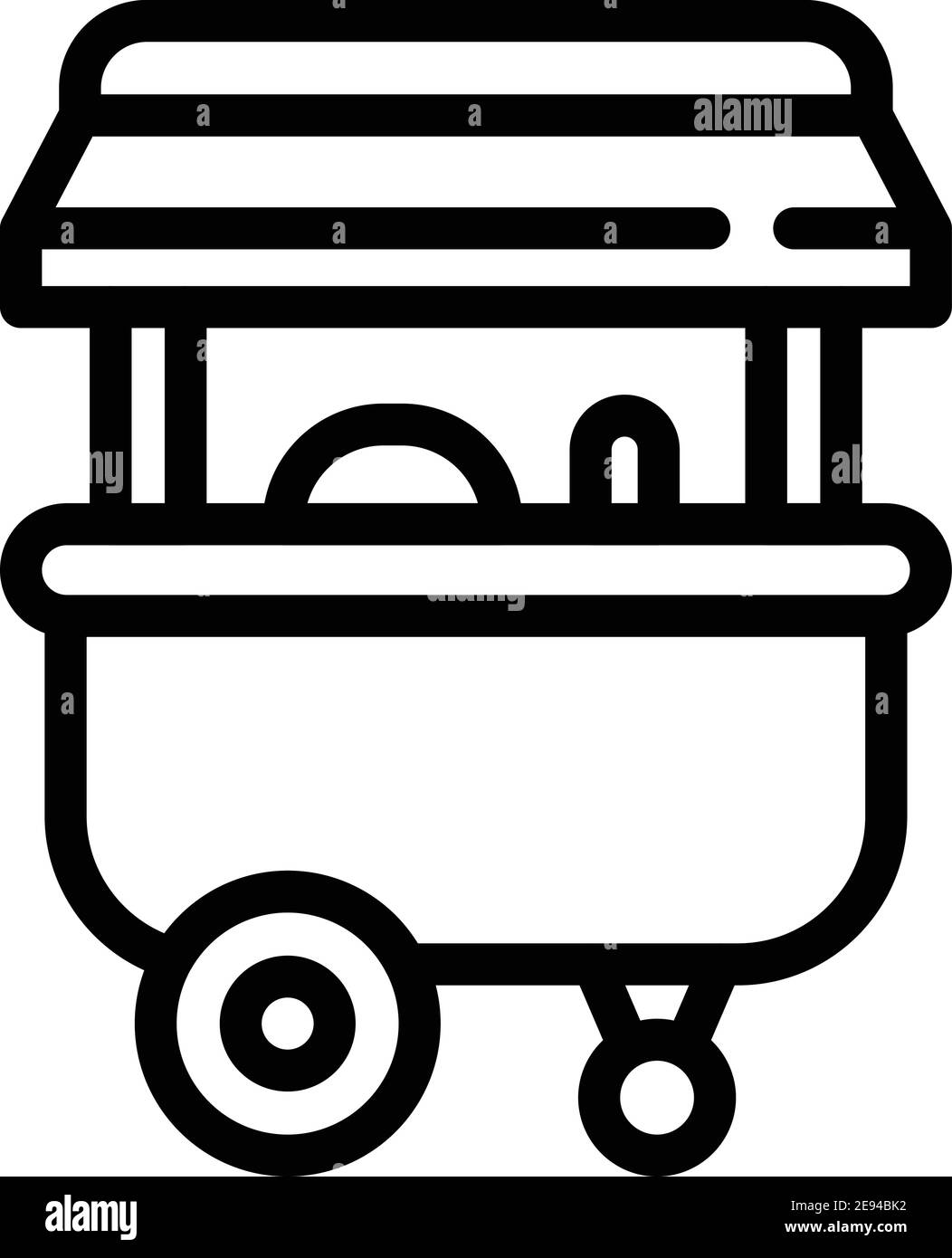 Pushcart food street icon. Outline pushcart food street vector icon for web design isolated on white background Stock Vector