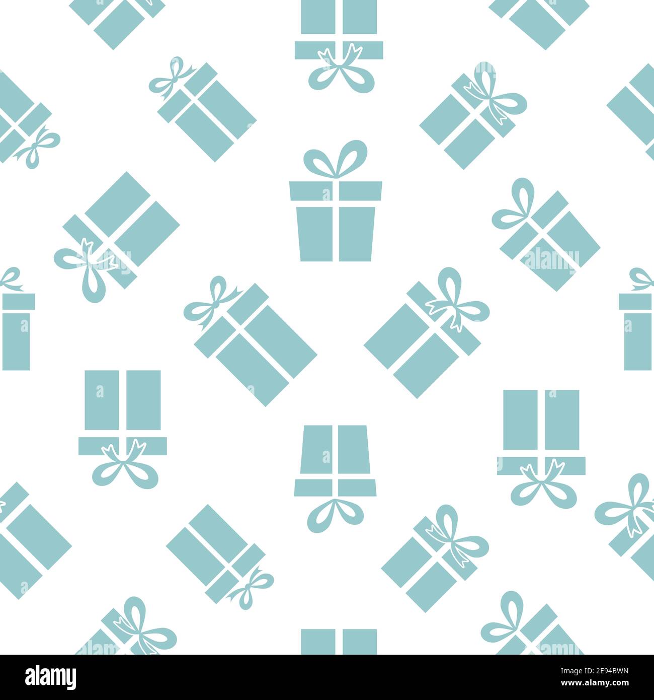 Gift boxes seamless pattern. White Christmas holiday vector illustration. New Year present texture concept. Stock Vector