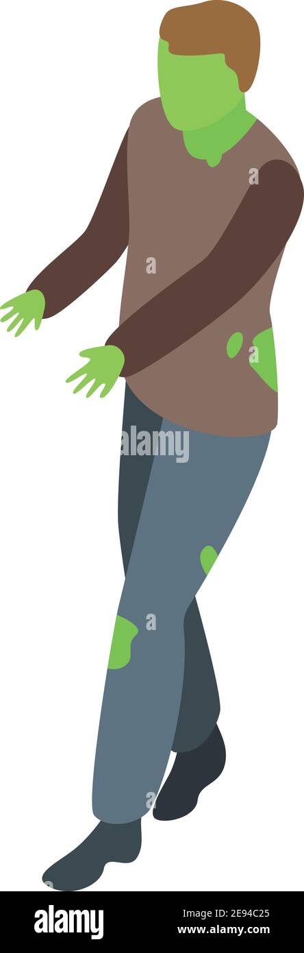 Zombi man icon. Isometric of zombi man vector icon for web design isolated on white background Stock Vector