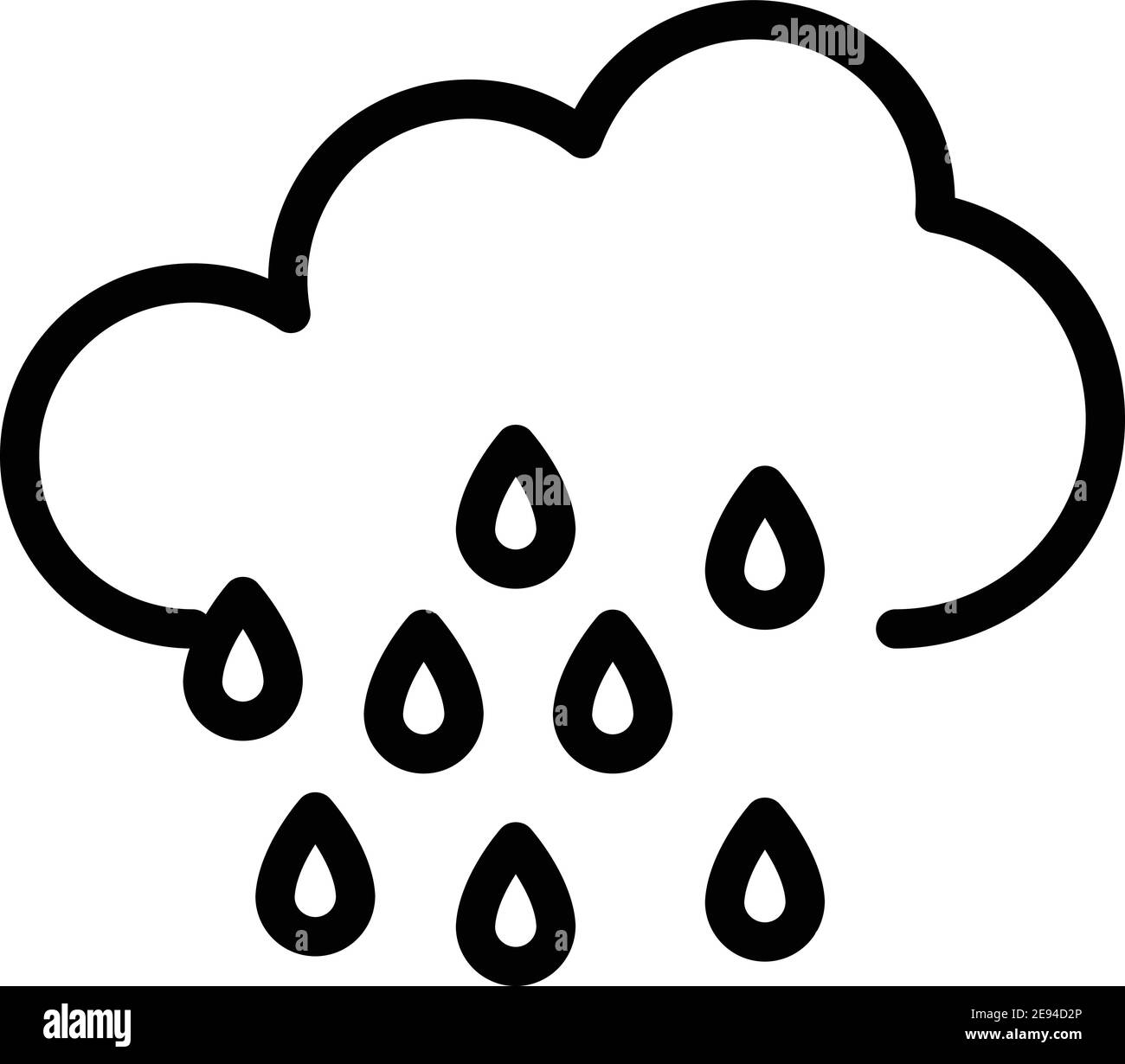 Rain drops cloud icon. Outline rain drops cloud vector icon for web design isolated on white background Stock Vector