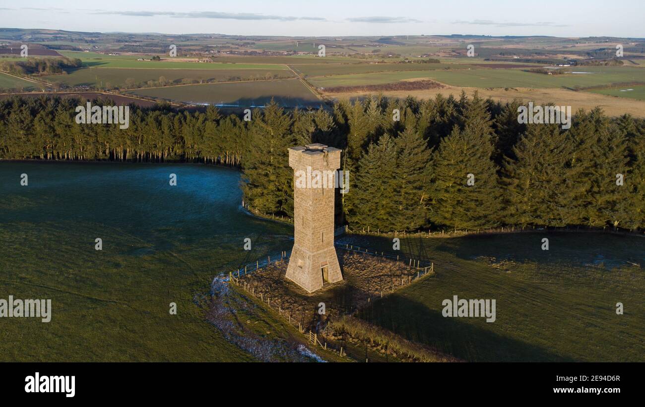 The Prop of Ythsie memorial tower on the Haddo Estate near Tarves ...