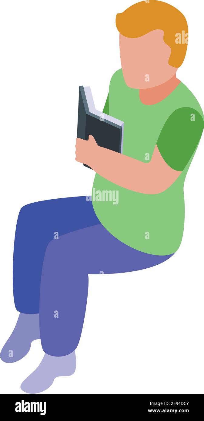 Student reading icon. Isometric of student reading vector icon for web ...