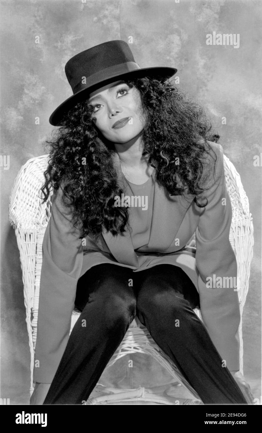 BUSSUM, THE NETHERLANDS - SEPT 23, 1991: La Toya Jackson visits The Nederlands to promote her book ‘growing up in the Jackson family’. Stock Photo