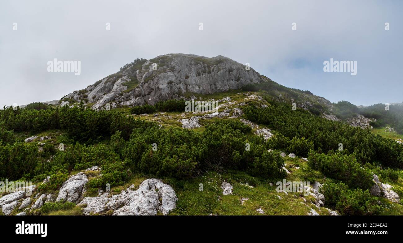 Rocky limestone Piatra Iorgovanului hill in Retezatul Mic mountains in Romania Stock Photo