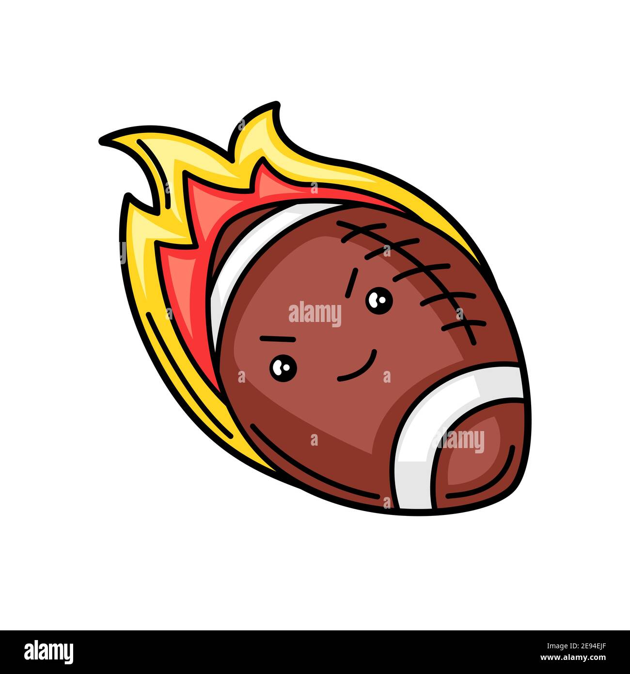 Kawaii illustration of burning rugby ball Stock Vector Image & Art - Alamy