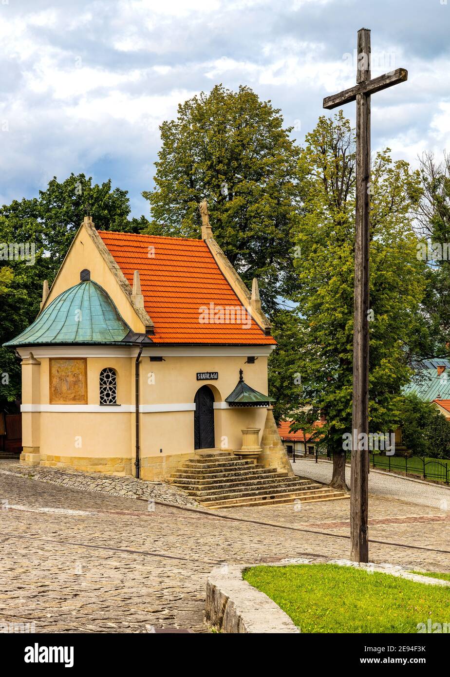 Kalwaria Zebrzydowska, Poland - August 27, 2020: Calvary pilgrimage Mannerist complex of Bernardine Order monastery and St. Mary Basilica Stock Photo