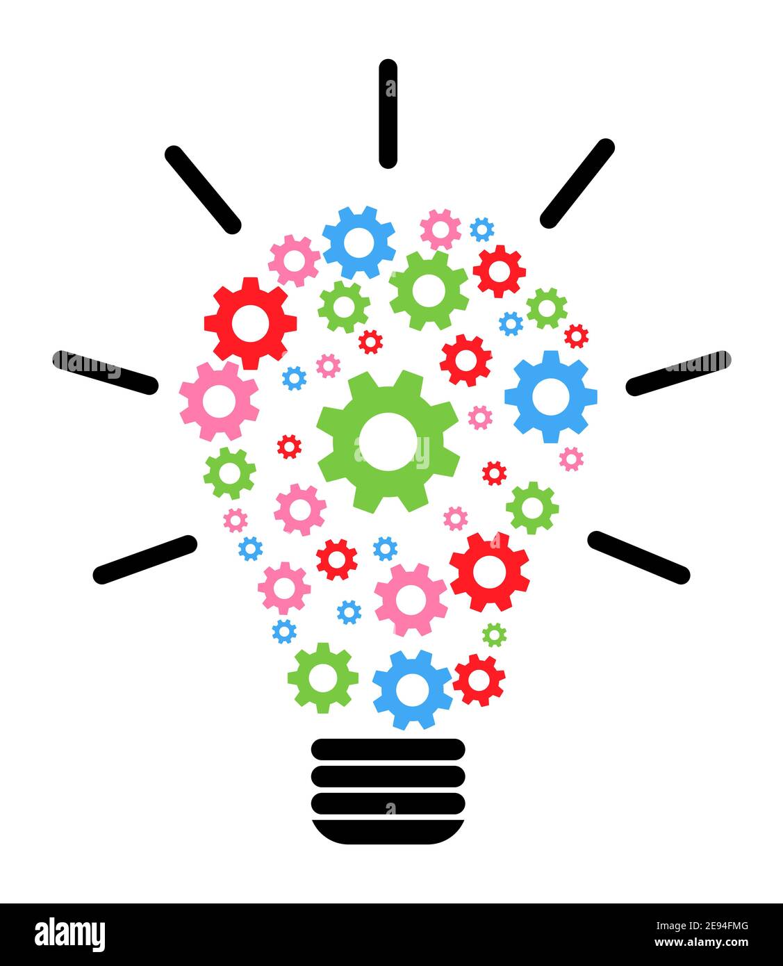 Lightbulb gears icon settings , for mobile applications web sites etc. Vector illustration . Stock Vector