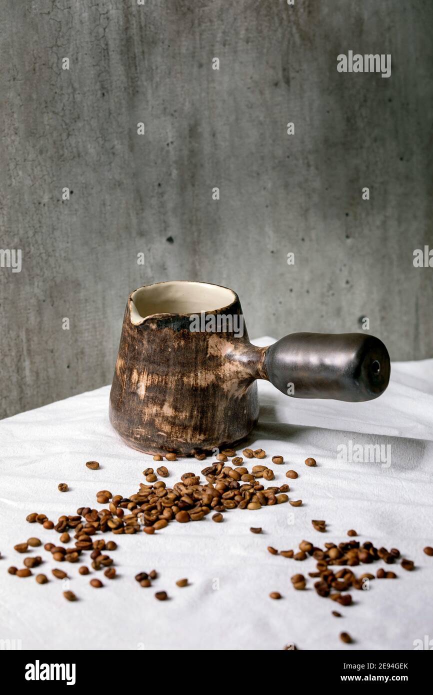 Craft ceramic coffee pot Stock Photo Alamy
