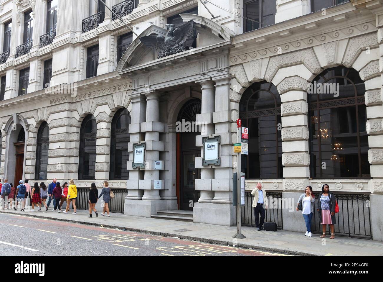 LONDON, UK - JULY 8, 2016: People walk by Daiwa Capital Markets office in  the City of London. Daiwa Securities Group is large Japanese investment bank  Stock Photo - Alamy
