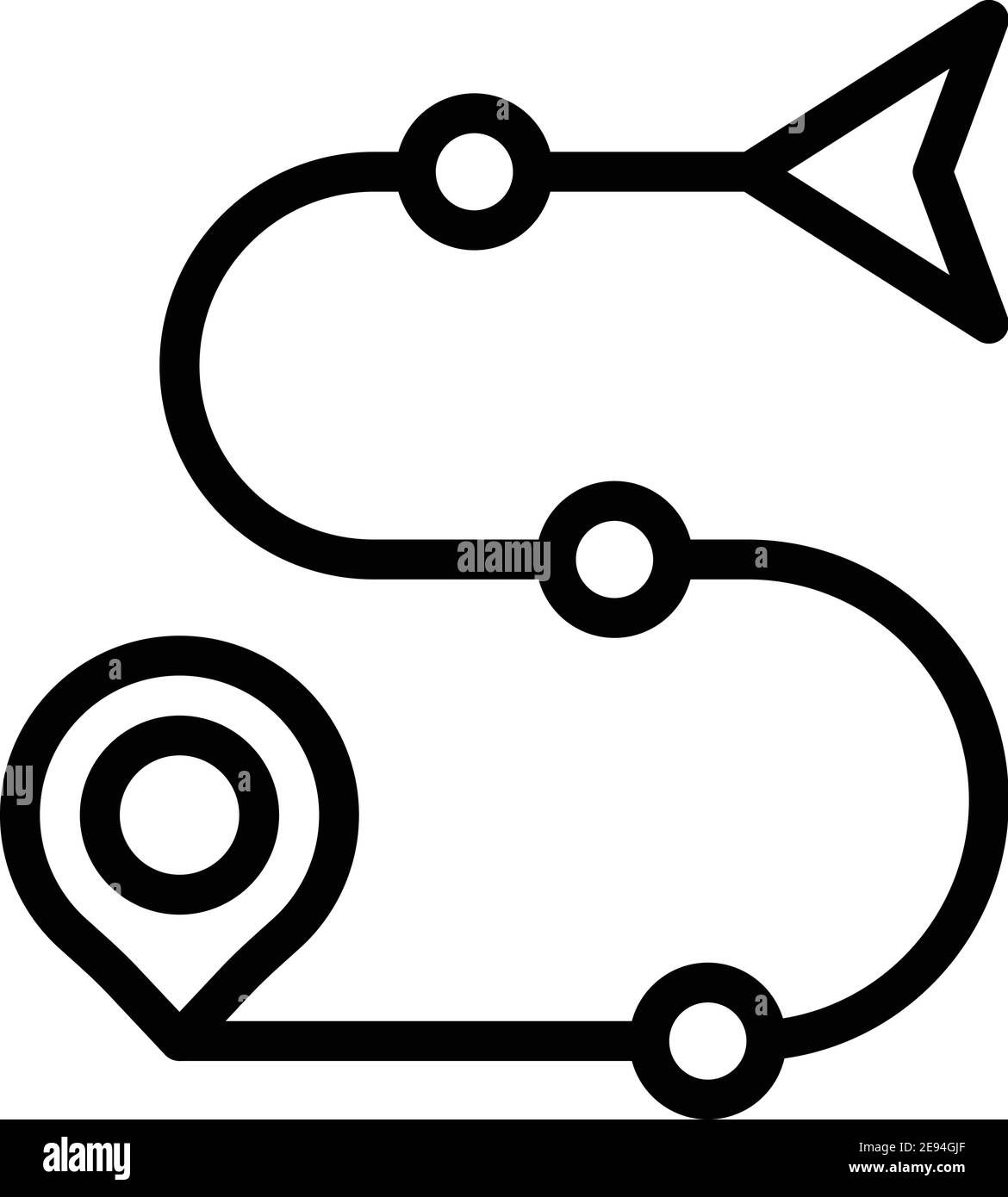 Route itinerary icon. Outline route itinerary vector icon for web ...