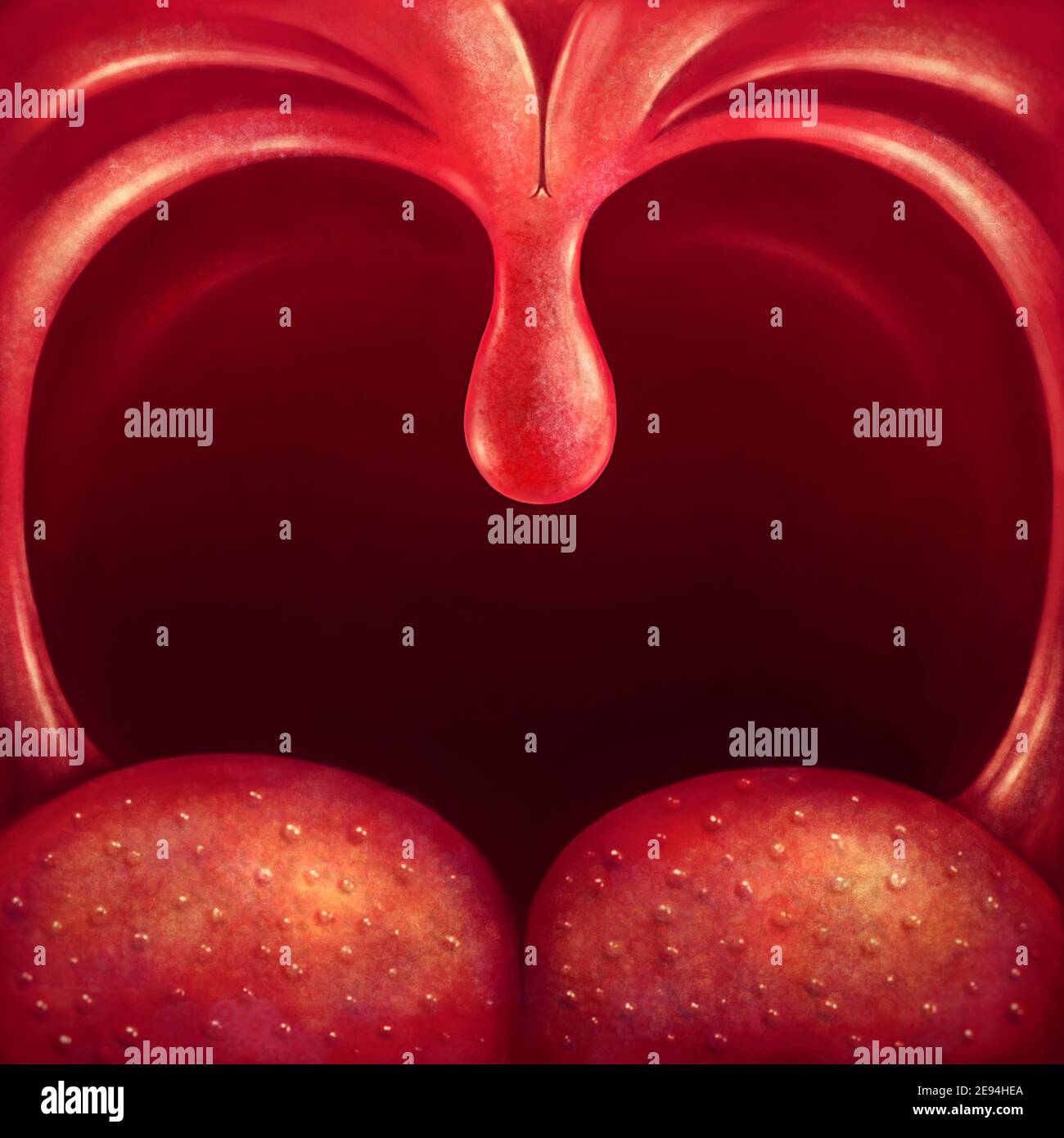 Illustration uvula in the throat close up Stock Photo