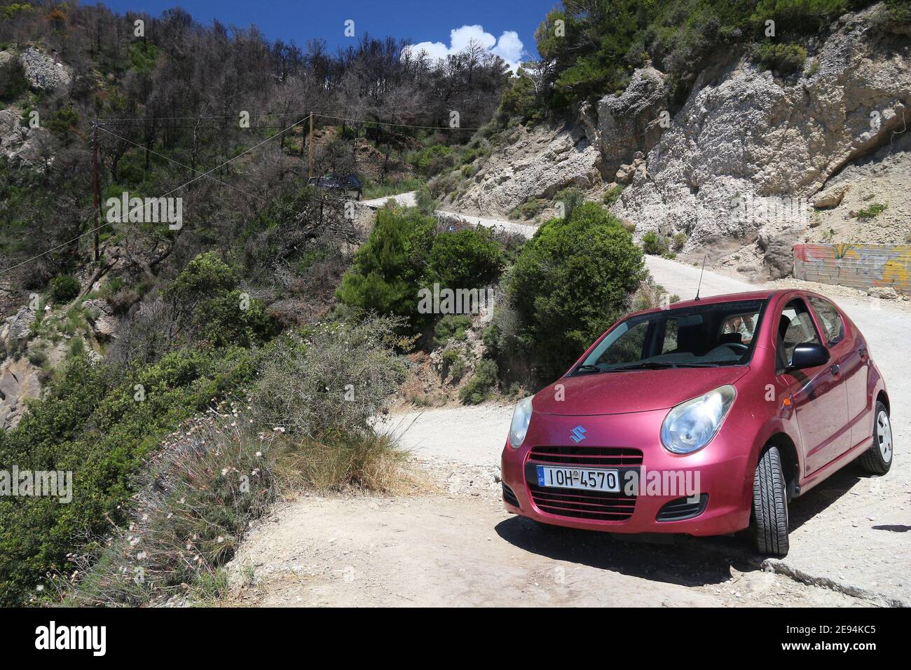 CORFU, GREECE - JUNE 3, 2016: Suzuki Alto small hatchback car parked in Corfu Island, Greece. With 566 registered vehicles per 1000 inhabitants Greece Stock Photo