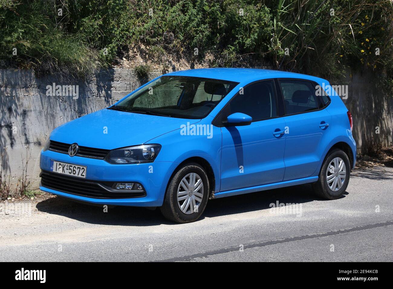 CORFU, GREECE - JUNE 2, 2016: VW Polo blue hatchback car parked in Corfu  Island, Greece. With 566 registered vehicles per 1000 inhabitants Greece is  b Stock Photo - Alamy